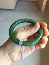 Load image into Gallery viewer, 56.2mm certified 100% Natural dark green/black nephrite (碧玉) bangle Ht168-10-3918