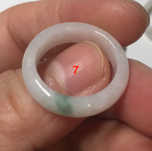 Load image into Gallery viewer, Size 6 3/4 100% natural type A icy watery green/white/purple jadeite jade band ring group R114