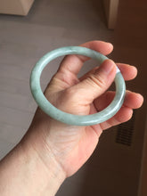 Load image into Gallery viewer, Sold, please don't order. Thanks. 64.7mm Certified type A 100% Natural light green round cut Jadeite bangle J143-(1947)