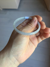 Load image into Gallery viewer, 50mm Certified Type A 100% Natural icy watery light purple white slim Jadeite Jade bangle PJ53-2054
