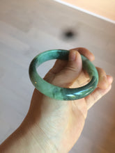 Load image into Gallery viewer, 55.5mm certified 100% natural Type A dark green/sunny green jadeite jade bangle AX5-2839