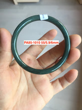 Load image into Gallery viewer, 51-61mm Certified type A 100% Natural dark green/blue/gray slim round cut Guatemala Jadeite bangle no crack group GL52