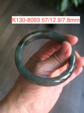 Load image into Gallery viewer, 52-58mm certified type A 100% Natural dark green/white/purple Jadeite Jade bangle group U7