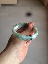 Load image into Gallery viewer, 54mm certified 100% natural Type A green/dark green/white/brown jungle camouflage color jadeite jade bangle BG22-1726
