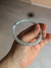 Load image into Gallery viewer, 56.8mm certified Type A 100% Natural green/white slim round cut Jadeite Jade bangle M84-0142