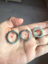 Load image into Gallery viewer, 17.7mm 7 1/2 100% natural type A icy watery green/blue icy watery Guatemala jadeite jade band ring group BP77