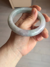 Load image into Gallery viewer, 60.5mm Certified Type A 100% Natural icy watery green/purple chubby Jadeite Jade bangle E146-9537