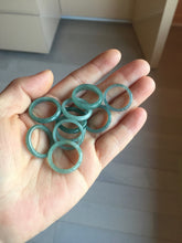 Load image into Gallery viewer, 16.5mm size 6 100% natural type A icy watery green/blue icy watery Guatemala jadeite jade band ring group PA256