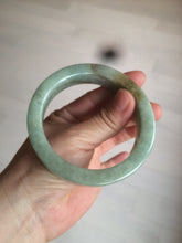 Load image into Gallery viewer, 57.6mm certified type A 100% Natural light green/gray square style Jadeite Jade bangle AX101-1509