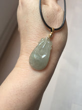 Load image into Gallery viewer, 100% Natural type A icy watery light green/gray Jadeite Jade seashell (福贝) pendant F150