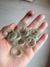 Load image into Gallery viewer, 15.9mm/size 5 1/4 100% natural type A icy watery dark green/light green/yellow/gray jadeite jade band ring BF54