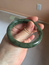 Load image into Gallery viewer, 51.5mm certified Type A 100% Natural dark green black oval Jadeite Jade bangle PB199-3352