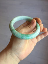 Load image into Gallery viewer, 55.6 mm Certified type A 100% Natural sunny green/white Jadeite bangle AY83-3466