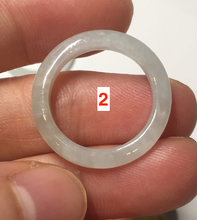 Load image into Gallery viewer, 100% natural type A icy watery light green/white jadeite jade band ring group R116