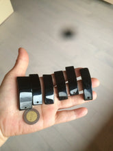 Load image into Gallery viewer, 100% natural type A black jadeite jade (mocui, 墨翠) rectangle bead/craft supplies AY78