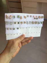 Load image into Gallery viewer, 100% Natural type A icy watery green white stud jadeite Jade beads earring group PC3