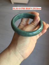 Load image into Gallery viewer, 59-62mm Certified type A 100% Natural dark green/blue/black/gray Guatemala Jadeite bangle group GL35