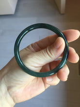 Load image into Gallery viewer, 54.1mm Certified Type A 100% Natural dark green/blue/gray with Guatemala slim round cut Jadeite bangle PJ76-0686