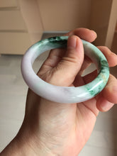 Load image into Gallery viewer, 55.5mm Certified 100% natural Type A sunny Green & Light Purple(春带彩) jadeite jade bangle PH247-0509