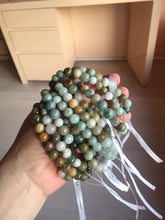 Load image into Gallery viewer, 6-8mm size 52-64mm 100% natural type A green/yellow/brown/black jadeite jade beads bracelet group BL133