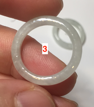 Load image into Gallery viewer, 100% natural type A icy watery light green/white jadeite jade band ring group R116