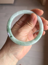 Load image into Gallery viewer, 58.3mm certified Type A 100% Natural light green flat round cut Jadeite Jade bangle PH215-3239