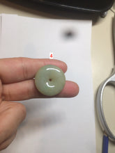 Load image into Gallery viewer, Type A 100% Natural icy green/yellow Jadeite Jade safety Guardian donut Pendant group A123