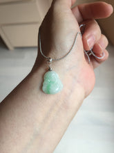 Load image into Gallery viewer, 100% Natural type A green/white small happy buddha jadeite Jade pendant necklace group BP111