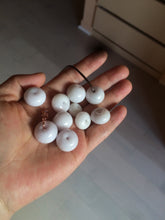 Load image into Gallery viewer, Type A 100% Natural white/light purple drum shape Jadeite Jade bead/pendant BF95