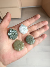 Load image into Gallery viewer, 100% natural type A light green dark green jadeite jade 3D the eight trigrams(Bagua,八卦) pendant group AX151