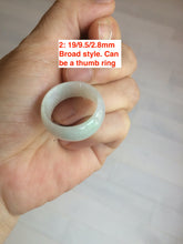 Load image into Gallery viewer, Size 8-9 100% natural type A sunny green/white (白底青) jadeite jade band ring AT98