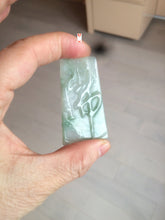 Load image into Gallery viewer, 100% Natural type A light green safe and sound pendant with the carved hieroglyph of "Buddha" jadeite Jade pendant group B99