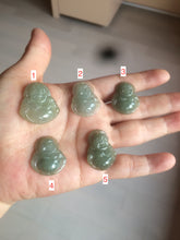 Load image into Gallery viewer, 100% Natural type A dark green/gray happy buddha jadeite Jade pendant necklace group BG8