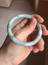 Load image into Gallery viewer, 54.8mm Certified Type A 100% Natural green purple round cut jadeite Jade bangle PJ38-0282