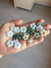 Load image into Gallery viewer, Type A 100% Natural light green/white/purple jadeite Jade Hawaiian flower Pendant AA66
