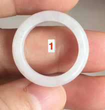 Load image into Gallery viewer, Size 5 3/4 100% natural type A icy watery green/white/purple jadeite jade band ring group R115