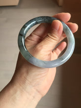Load image into Gallery viewer, 55mm Certified Type A 100% Natural icy watery dark green/purple/gray round cut Jadeite bangle AA132-6931