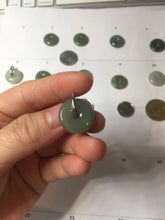 Load image into Gallery viewer, 17.5-20mm Type A 100% Natural oily dark green black gray(老油青) Jadeite Safety Guardian Button donuts pendant group PH237