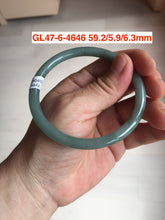 Load image into Gallery viewer, 54-62mm Certified type A 100% Natural dark green/blue/gray slim round cut guatemala Jadeite bangle(different size with defects) group GL47