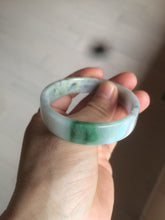 Load image into Gallery viewer, 52.5mm Certified type A 100% Natural sunny green/purple/white square Jadeite Jade bangle AX44-4717
