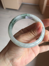 Load image into Gallery viewer, 54.5mm Certified 100% natural Type A light purple with green floating flowers jadeite jade bangle BN14-7084