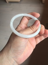 Load image into Gallery viewer, 56mm 100% natural Type A icy watery light green white slim round cut jadeite jade bangle AD110-8098