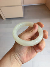 Load image into Gallery viewer, 57.8mm Certified 100% Natural & Untreated Yellow-Beige Nephrite with Mineral Inclusions Bangle HE108-0801