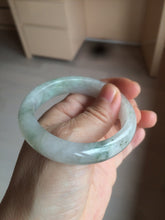 Load image into Gallery viewer, 51.5mm certified 100% natural Type A light green/white oval jadeite jade bangle AZ124-2782
