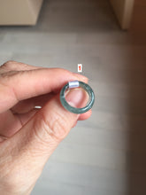 Load image into Gallery viewer, Size 1 1/4 (12.7mm) 100% natural type A icy watery green/blue/gray Guatemala jadeite jade band ring group AA106