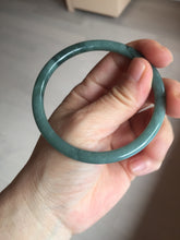 Load image into Gallery viewer, 59.2mm Certified Type A 100% Natural dark green/blue/gray/black slim round cut Guatemala Jadeite bangle GL36-18-3811