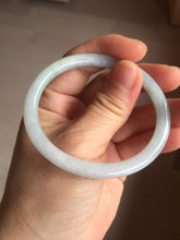 Load image into Gallery viewer, 51.5mm certified Type A 100% Natural icy watery light green purple round cut oval Jadeite Jade bangle AU27-8535