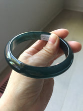 Load image into Gallery viewer, 62mm Certified Type A 100% Natural dark green/blue/gray/black Guatemala Jadeite bangle PJ146-1472