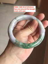Load image into Gallery viewer, Sale! 56-62mm 100% Natural dark green light green purple white jadeite jade bangle group A61(add on item))