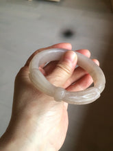 Load image into Gallery viewer, 56mm 100% natural light Pink/black/purple Quartzite (Shetaicui jade) 3D carved Bow knot bangle SY8